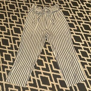 Francesca’s Gray-Blue and White Striped Pants